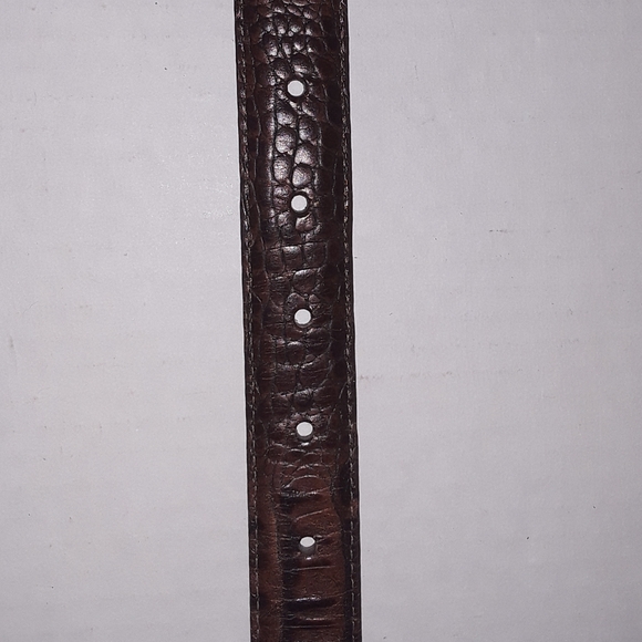 Brighton Embossed Croc Brown Leather Belt - EUC, M 30 - Picture 7 of 9